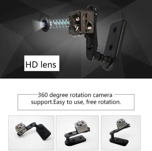 Alt view image 3 of 7 - 1080P Camera Camcorder Video Recorder CAM DVR Mini Tiny Sport DV 120 °Black Night vision recorder Camcorder Motion