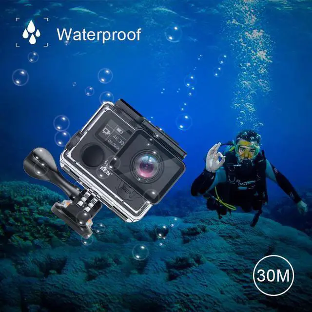 Alt view image 3 of 5 - H5S Plus Action Camera HD 4K 30fps EIS with Ambarella A12 chip inside 30m waterproof 2.0' touch Screen  sport camera