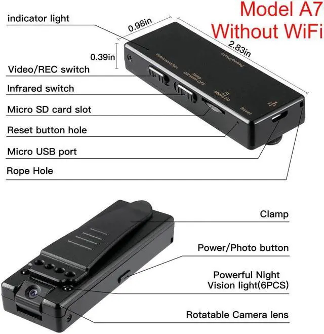 Alt view image 5 of 5 - WiFi Camera HD 1080P Sensor Night Vision Camcorder Motion DVR Micro Camera Sport DV Video Wireless Small Camera Clip cam