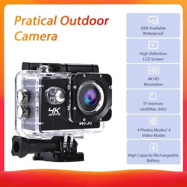 Alt view image 2 of 5 - LCD Screen 4K High Definition micro Sport Video Camera with WIFI Function Scouting Waterproof Design Cycling mini cam