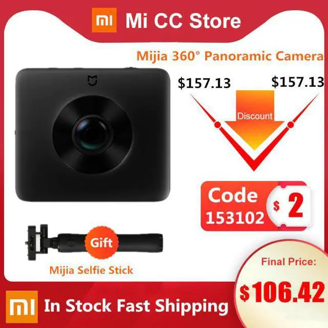 Main image of In Stock  Mijia Sphere 360º Panorama Camera Ambarella 3.5K Video Recording 1600mAh View Action Sports Camera Kit