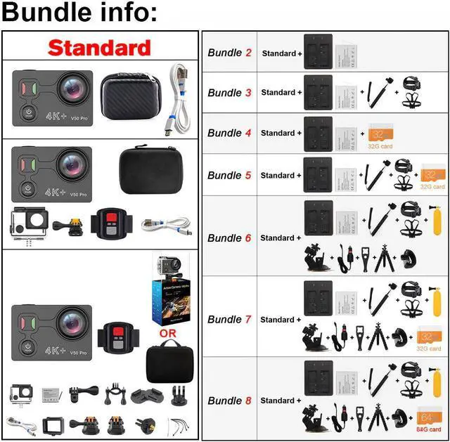 Alt view image 2 of 5 - V50 Pro Action Camera Ambarella A12 IMX258 Sensor real 4K 30FPS Motorcycle Camera WiFi Go Waterproof Mini Sports Camera