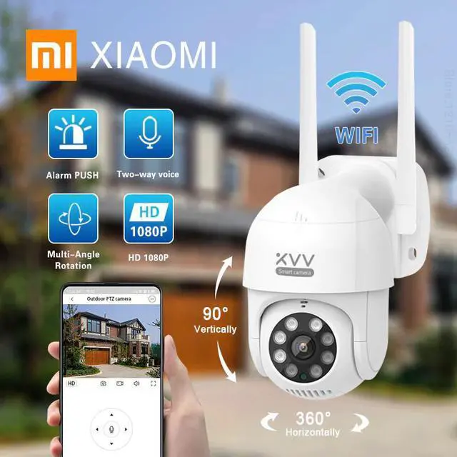 Main image of Mijia xiaovv PTZ action camera IP65Infrared night vision rotation 1080P HD image quality 8 night vision lights 360 camera