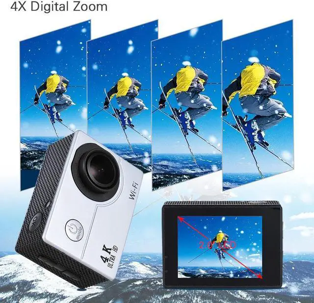 Alt view image 3 of 7 - H9R H9 Action Camera Ultra HD 4K 30fps WiFi 2.0-inch 170D Underwater Waterproof Helmet Video Recording Cameras Sport Cam