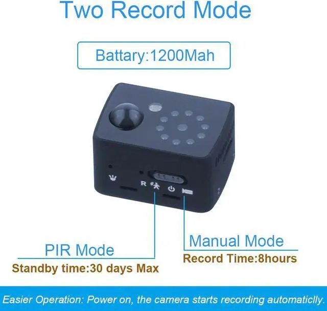 Alt view image 3 of 5 - Mini Camera PIR Motion Detection Low Power Camera HD 1080P Sensor Night Vision Camcorder DVR Micro Sport DV Video small cam
