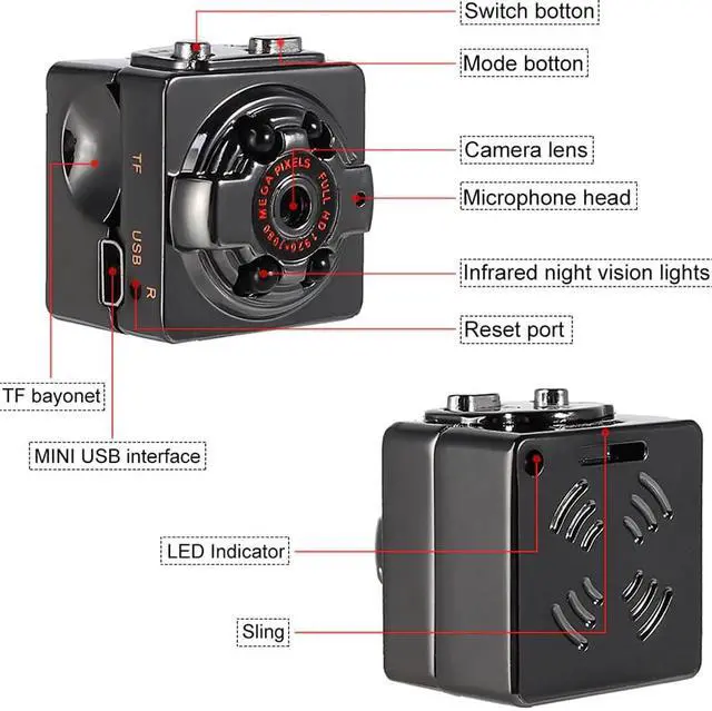 Alt view image 4 of 5 - Mini Camera 1080p Full HD Smart Small Cam Micro Outdoor Camera Sport Video Night Vision Wireless Body Smart Small Camera