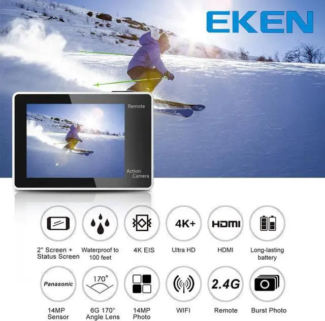 Alt view image 3 of 5 - H6s 4K+ Ultra HD 14MP with EIS Remote Sport Camcorder Ambarella A12 Chip Wifi 30m Waterproof  Sensor Action Camera