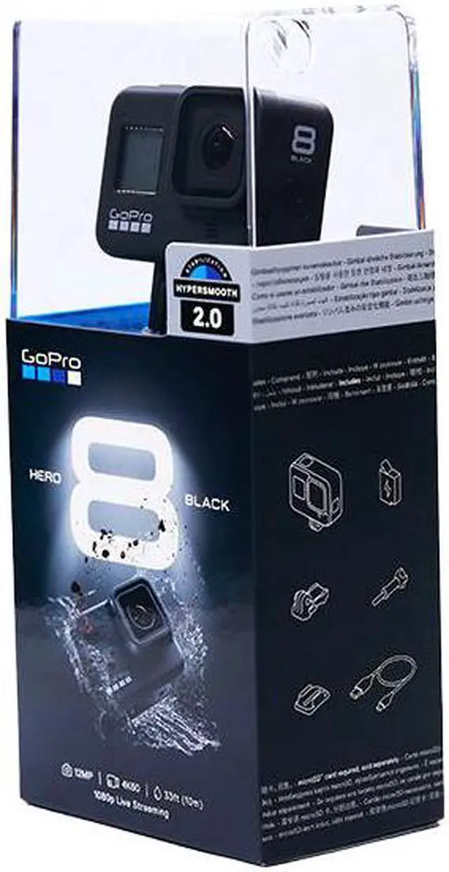 Alt view image 3 of 5 - HERO8 Black Waterproof Sports Action Camera 4K Ultra HD Video 12MP Photos 1080p Live Streaming Hero 8 Video Cam