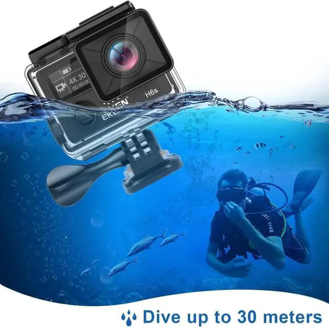 Alt view image 5 of 5 - H6s 4K+ Ultra HD 14MP with EIS Remote Sport Camcorder Ambarella A12 Chip Wifi 30m Waterproof  Sensor Action Camera