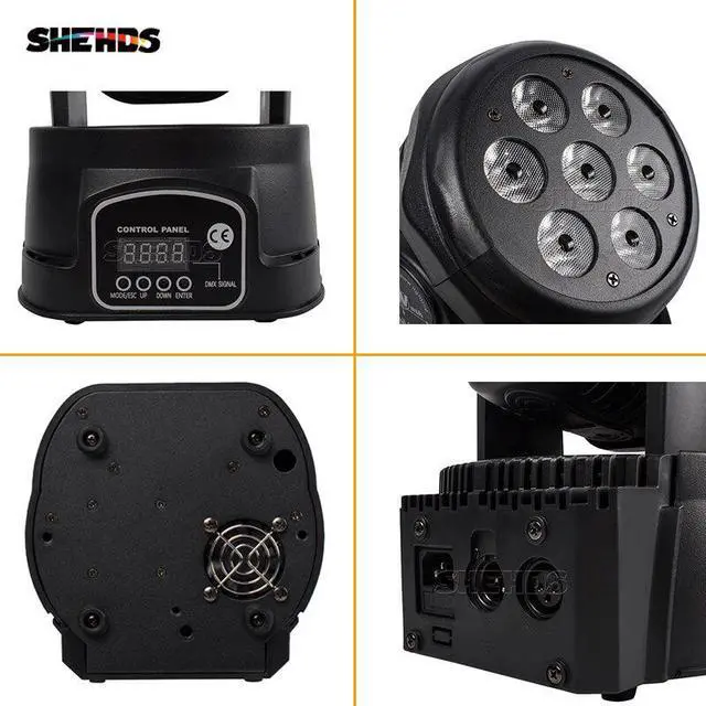 Alt view image 5 of 5 - 2/4pcs 7x18W RGBWA+UV 6in1LED Wash Moving Head Light For DJ Disco Party Bar Wedding Ballroom  Stage Lighting Fast Shipping