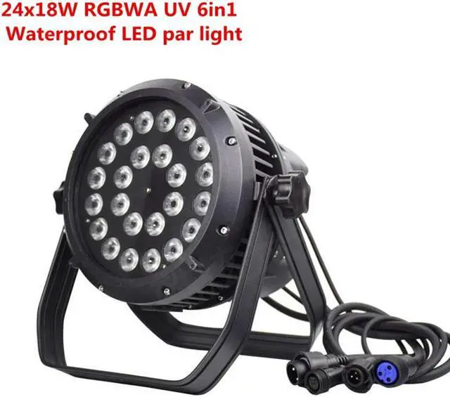 Main image of 24x18w  IP65 waterproof led Par Lights RGBWA UV 6in1 LED PAR DMX512 control professional stage lights  DJ equipment disco lights