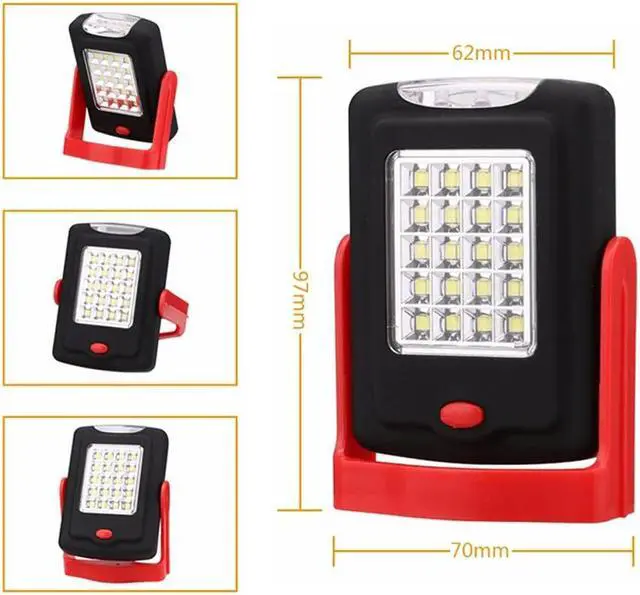 Main image of 23 LEDs Portable LED Work Flashlight Torch Lantern Working Light Stand 2 Modes Camping Handy Lamp Inspection With Magnet Hook