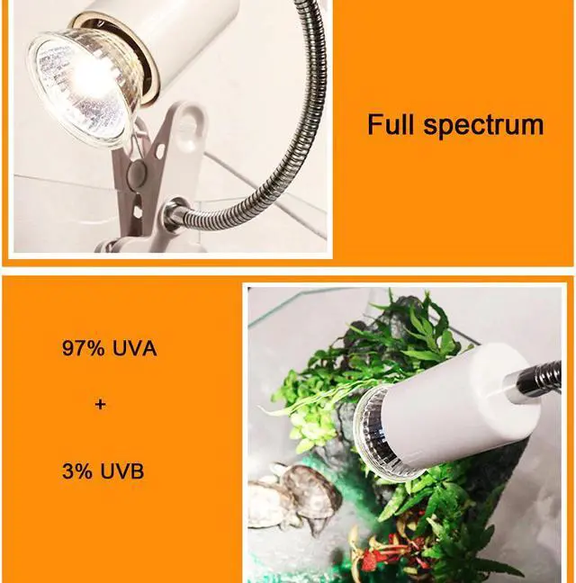 Alt view image 4 of 5 - 2pcs/pack 25/50/75W UVA+UVB 3.0 Reptile Lamp Turtle Tortoise Pet Basking UV Bulbs Heating Lamp Amphibians Temperature Control