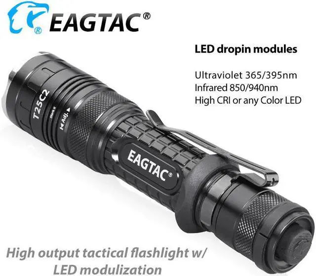 Alt view image 3 of 3 - T25C2 1350 Lumens Tactical LED Flashlight Gun Mount for Hunting Replaceable Module IR UV Green Red Torch Multi Mode