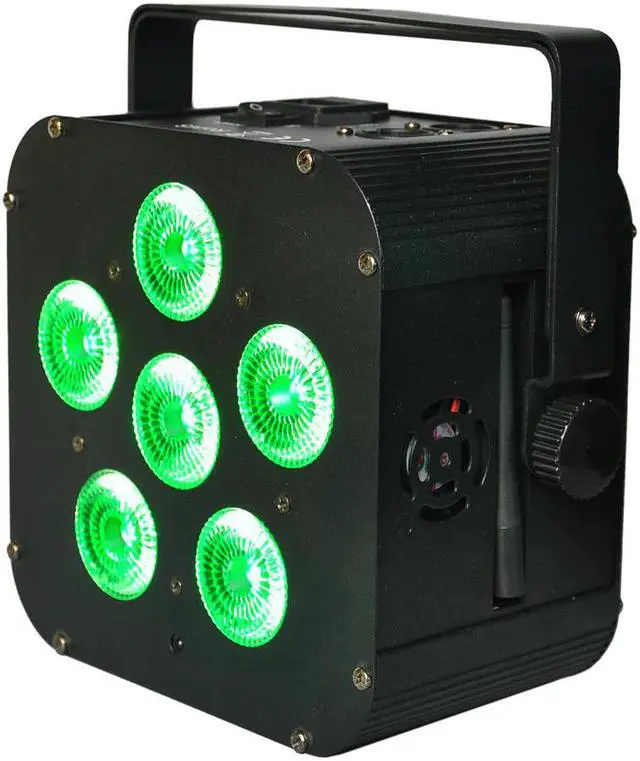 Alt view image 3 of 5 - TP-B04 Black Color Case 6x18W RGBWA UV 6IN1 Battery Wireless Led Par Light Square Shape Low Noise Cooling Fan 100V-220V