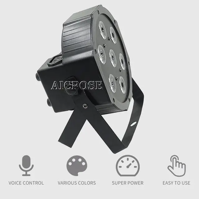 Alt view image 3 of 5 - 7x18w RGBWA UV 6in1 Par Led Light 7x12w RGBW A 4in1 5in1Plastic Par Light 7x15W Staining Light For Stage Wedding Party Disco