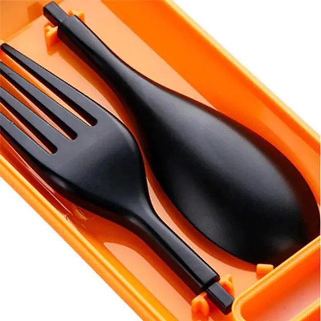 Alt view image 3 of 5 - 3 In 1 Folding Tableware Environmental Fork Camping Hiking Outdoor Camping Cutlery Set Chopsticks Abs Material Spoon Hot