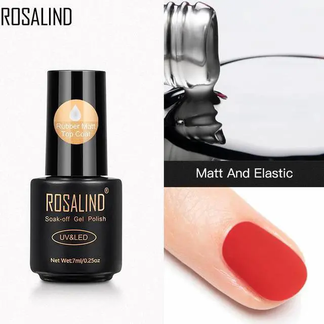 Alt view image 5 of 5 - Rubber Matt Top Coat Matt Nail Polish Vernis Semi Permanant UV Lamp For Manicure no Wipe Long Lasting Topcoat