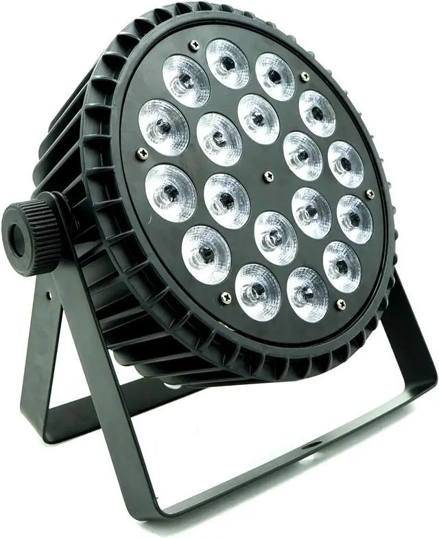 Alt view image 3 of 5 - Alloy LED Par 18x18W RGBWA+UV Color Lighting DMX512 Channels For Event Disco Party Nightclub Ballroom Stage