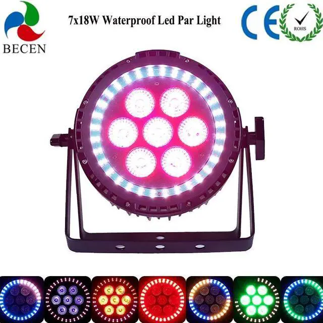 Alt view image 2 of 5 - PAID 6pcs/lot Waterproof 7x6in1 RGBWA UV +Lime LED Par Light Rainbow Ring Effect IP65 LED Outdoor Par Can Lights