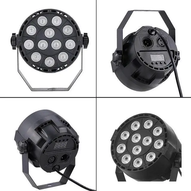 Alt view image 4 of 5 - Sound Active 36W UV 12 LED Stage Lights DMX512 Master-slave Ultraviolet Black Par Disco Light for Party Wedding KTV Club