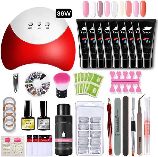Main image of Poly nail gel Set 36W UV LED Lamp For Manicure Set Poly uv Gel Kit Base Top Gel Varnish Machine Kit Tools For Nails