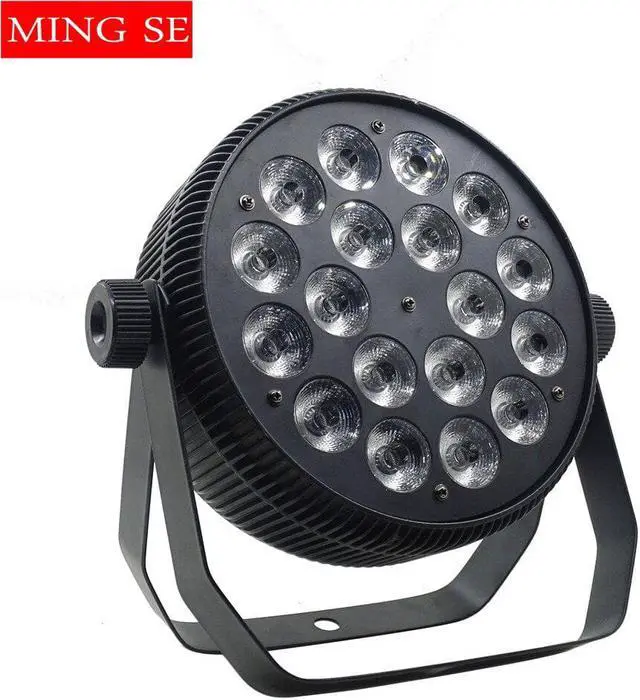 Alt view image 3 of 5 - 18x18W aluminum LED par light RGBWA UV 6IN1 LED flat panel with DMX512 control stage light DJ disco dyeing lamp