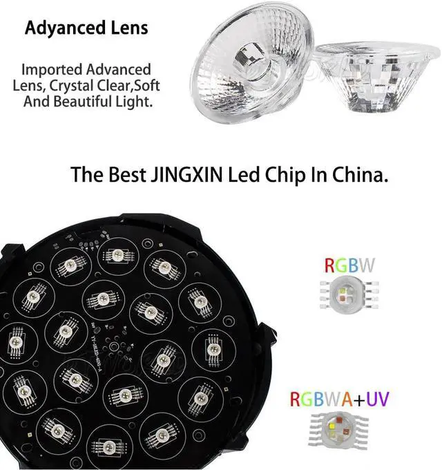 Alt view image 5 of 5 - For Cast Aluminum LED Par Light 18x18W RGBWA+UV 18x12W RGBW Lighting Motherboard Power Supply Iron lens