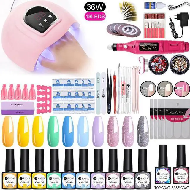 Alt view image 3 of 5 - UR SUAGR Nail Set 36W UV LED Lamp for Manicure 8/10 Color Gel Nail Polish Set Kit Gel Varnish Electric Nail Drill Nail Art Tools