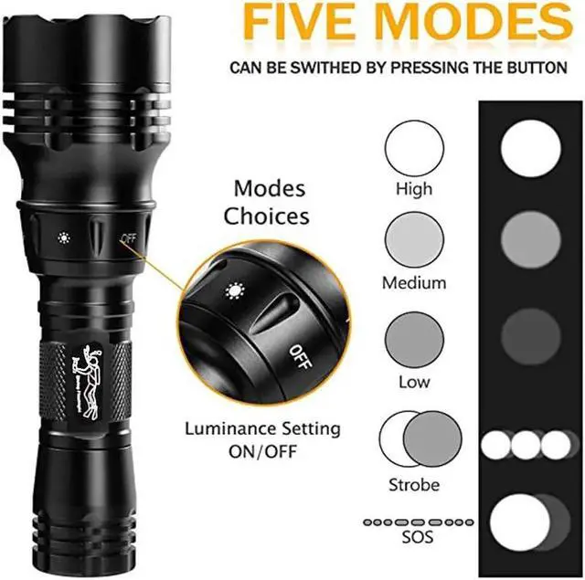 Alt view image 2 of 5 - 1000LM Professional Scuba Diving Flashlight 18650 Powerful XML T6/L2/UV 10W LED Diving Light Lamp Underwater 100 meters