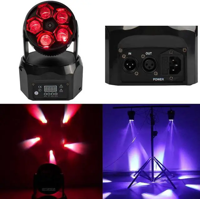 Alt view image 4 of 5 - 2PCS 6x15W Bee Eye Beam Wash 5x12W Moving Head 7x12W 7x18W RGBWA UV Stage Lighting DMX DJ Disco Christmas Party Music Sound