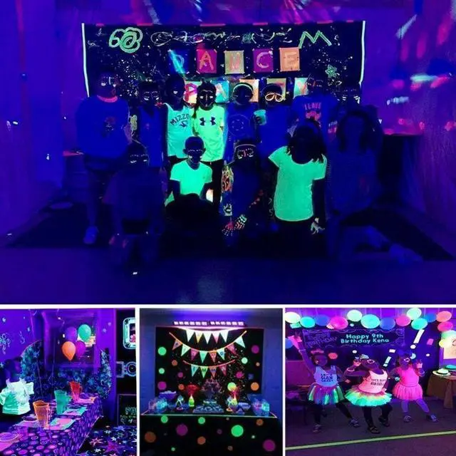 Alt view image 2 of 5 - 12LED Club Stage Light Christmas Party DJ Disco Body Paint Bar Halloween Easy Use Integrated With Rack UV Black Night Lamp