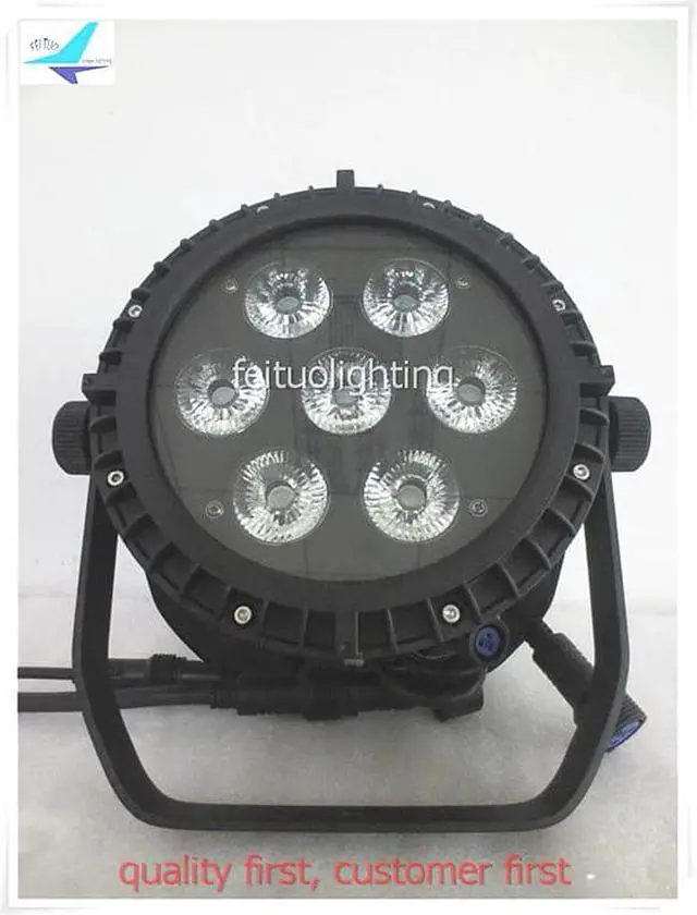 Alt view image 2 of 5 - 7x18w RGBWA UV 6IN1 IP65 Waterproof Flat LED Par Light Stage DJ Party Par Can Outdoor LED Lights (2,4,6,8,10,12,20,24,30pcs