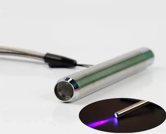 Alt view image 3 of 5 - flashlight metal portable ultraviolet flashlight UV lamp stainless steel detection torch Battery Powered use AA battery