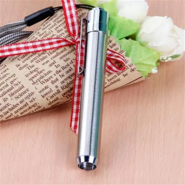 Alt view image 2 of 5 - Mini Pocket Flashlight Torch Ultra Violet Light Stainless Steel Flashlight Led Lamp AA Battery for Marker Checker Detection