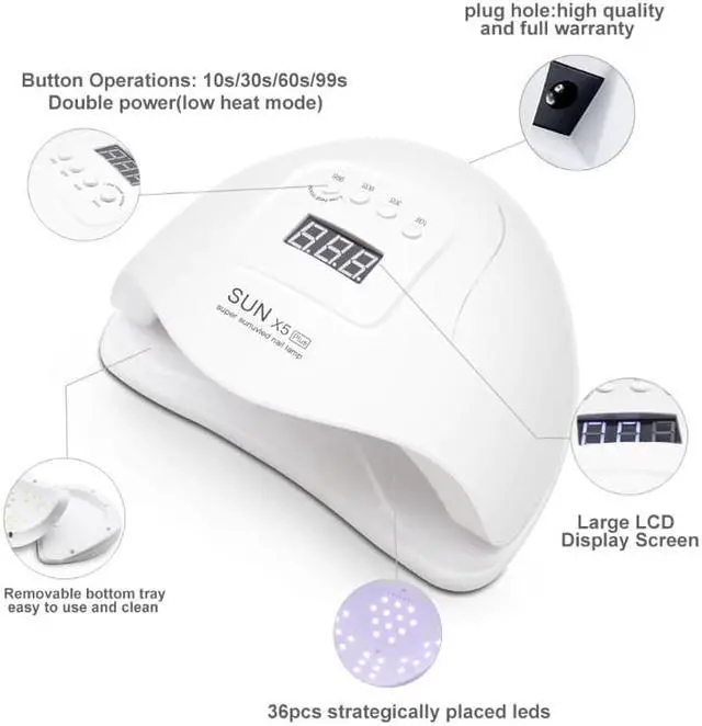 Alt view image 3 of 7 - Set LED  Lamp Manicure Set UV Lamp Manicure Set 84/54/24W Manicure Set Gel  Polish, Tool Kit File Top Base Coat