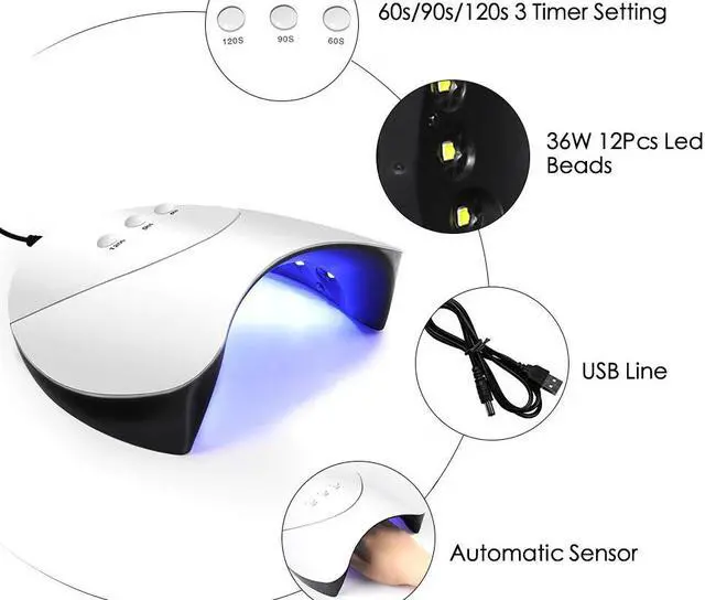 Alt view image 5 of 5 - 7ML UV Gel Varnish Set Tools All For Manicure With 36W Lamp Semi Permanent Hybrid Nails Art Kit DIY Design Tools