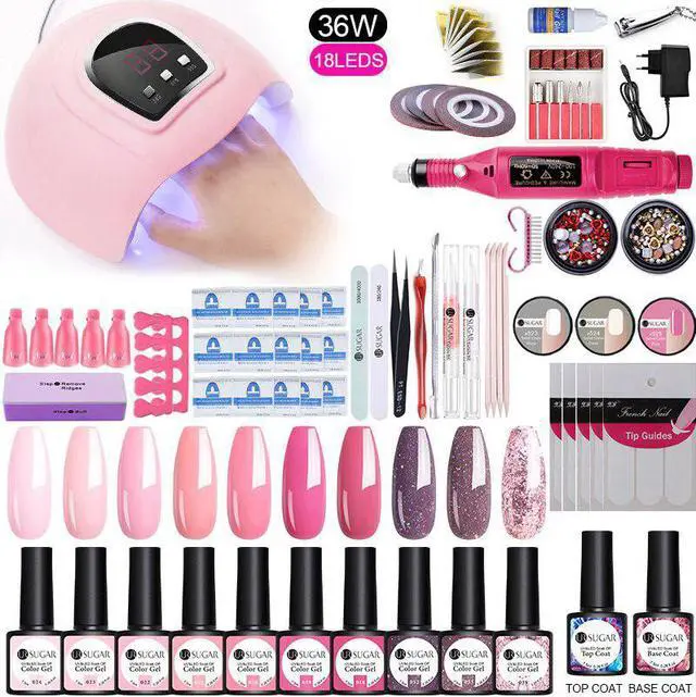 Main image of UR SUAGR Nail Set 36W UV LED Lamp for Manicure 8/10 Color Gel Nail Polish Set Kit Gel Varnish Electric Nail Drill Nail Art Tools