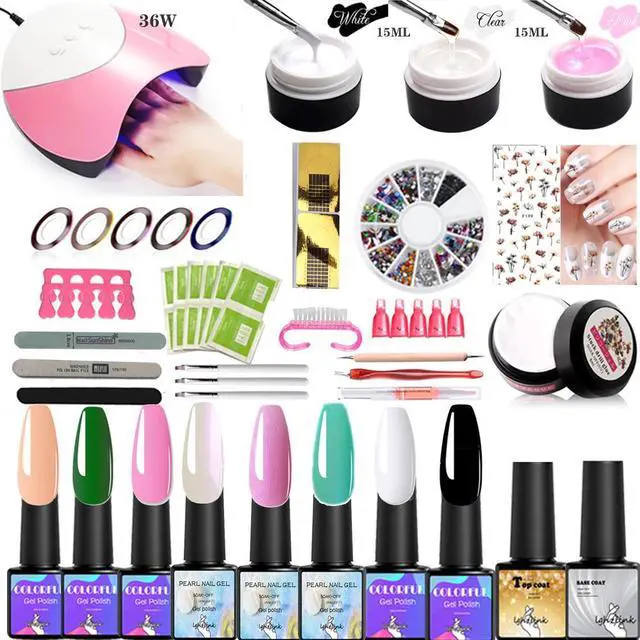 Alt view image 5 of 5 - Builder Set Nail Set 6W UV LED Lamp For Manicure Nail Polish Kit Soak Off Varnish For Poly Kit Dryer Machine