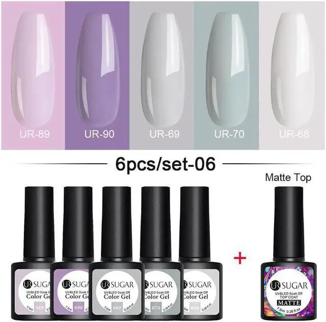 Alt view image 7 of 7 - 7.5ml Gel Nail Polish Set  tSoak Off Color Gel Semi Permanent Base Top UV LED Lamp Manicures Varnish Spring Nail Gel