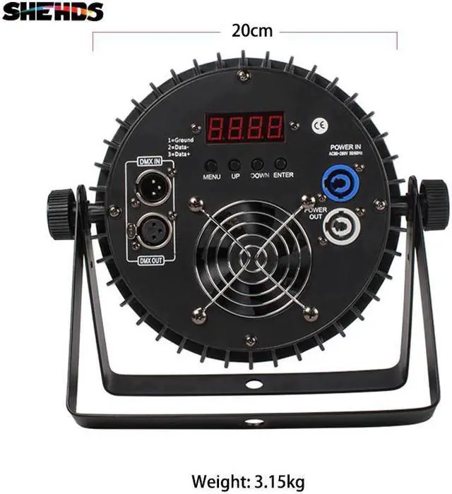 Alt view image 4 of 5 - Alloy LED Par 18x18W RGBWA+UV 6in1 LED Par Can Sound Action Flat Par Light DMX Stage Lights Or Party KTV Disco DJ Lamp