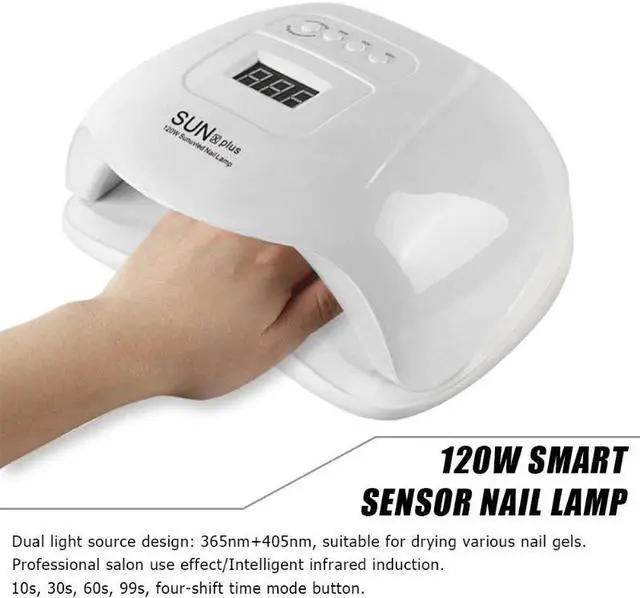 Main image of 120W Professional Nail Lamp  LED UV Light Timer Glue Dryer Manicure EU Plug for Nail Gel Polish led Nail Light Dryer UV Lamp