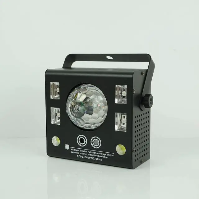 Alt view image 3 of 4 - 4 in 1 LED stage projector, magic stroboscopic crystal ball, uv laser, DJ Disco stage effect beam spot, remote dmx