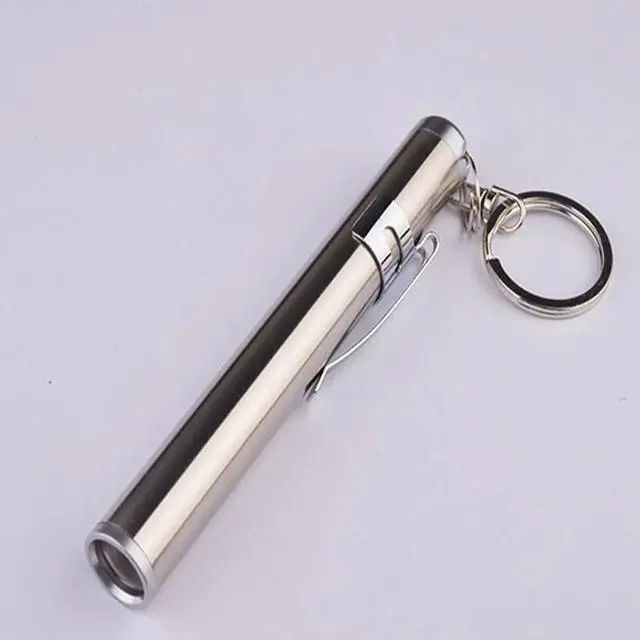 Main image of Bright Mini Pocket Flashlight With Metal Clip White And Yellow Led Flash Light AAA  Mini Flashlight keychain mini Torch
