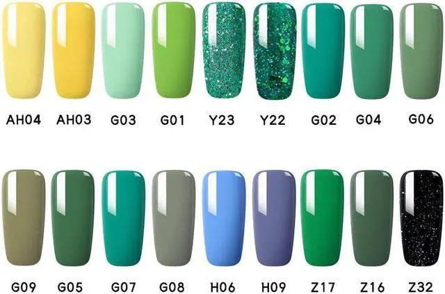 Alt view image 2 of 5 - DOLL 8ml Light Yellow Green Colors Series Gel Nail Polish Color Nail Gel Soak Off UV Gel Base Coat Top Coat Nail Art