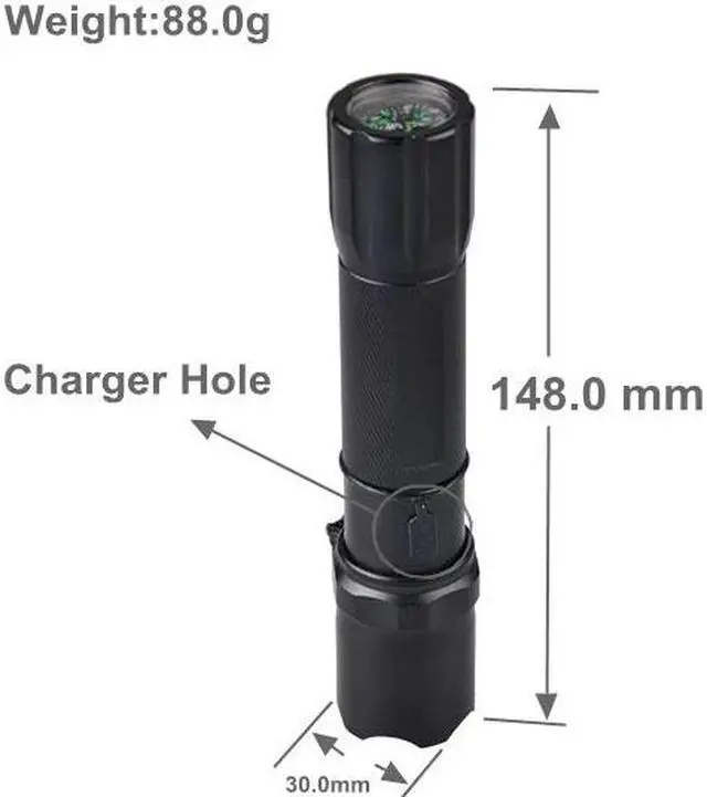 Alt view image 4 of 5 - Professional UV Light Money Detector 3w  LED Ultraviolet 365nm Flashlight Torch Linterna for Gemstone Mineral Inspection