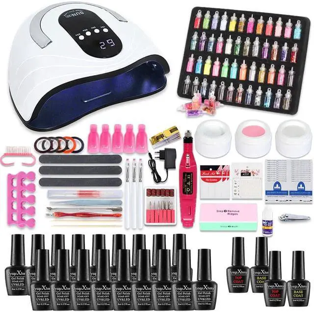 Main image of Set  Drill Machine 120/24W UV LED Lamp For Manicure Set 18/12 Gel  Polish  tool Set Kit s Art Decorations