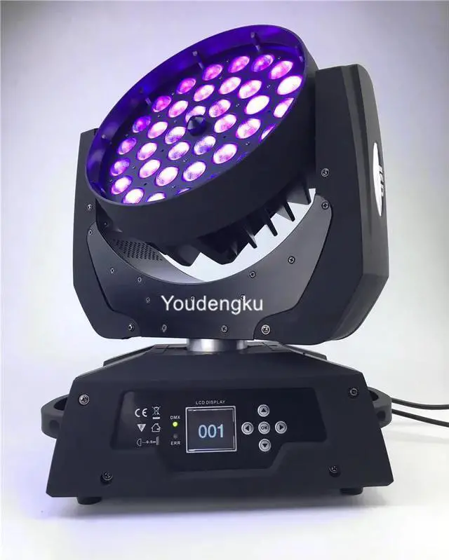 Main image of 2pcs Moving head wash zoom pro 36x18w rgbwa uv 6in1 led beam moving head light