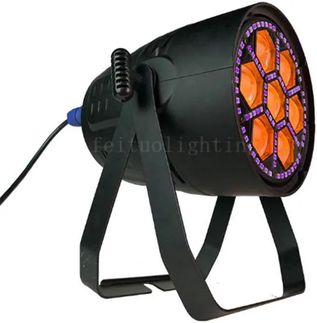 Main image of customized lighting zoom Par 7x30W light 7pcs 30w 4-IN-1 LEDs+96pcsx0.2w UV SMD LED zoom par light (4-12pcs road case)