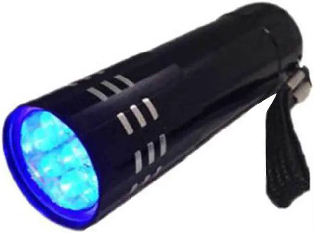Alt view image 5 of 5 - 9 LED Flashlight Torch  Mini  UV ULTRA VIOLET 4.5v Light Waterproof  Aluminum Lamp Outdoor Portable Tactical Lighting Tool